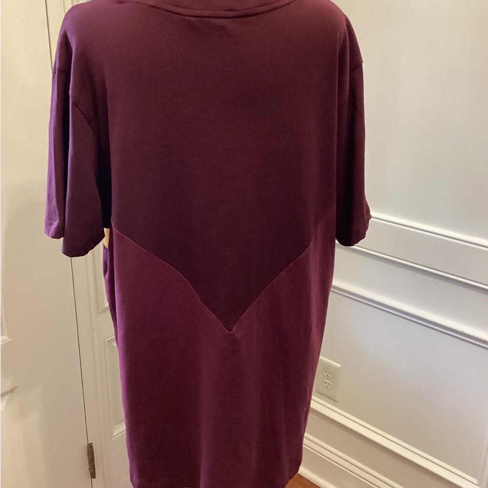 Adidas Burgundy and Gold Trefoil Logo T-Shirt - Picture 2 of 3